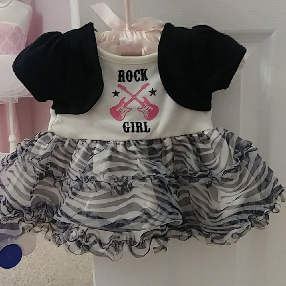 Adorable rock girl dress with tutu